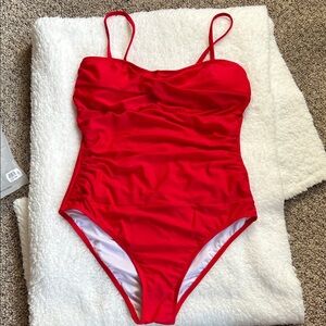 NWT Cupshe Womens Vibrant Red One Piece Swimsuit